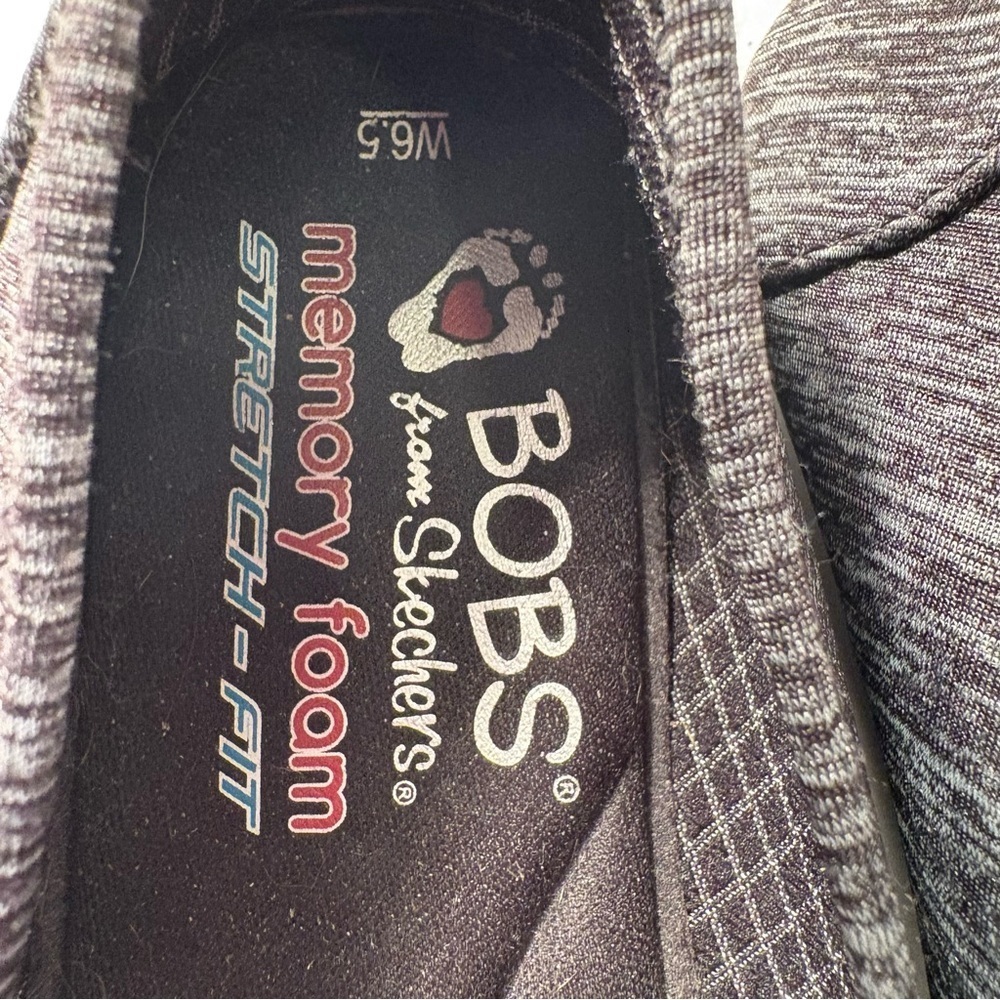 Skechers Bob’s Charcoal Loafers with memory foam and stretch. Like new! Sz 6.5W - Picture 4 of 5